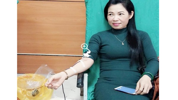 Chị Lương Thị Liên đã có 20 lần tham gia hiến máu tình nguyện