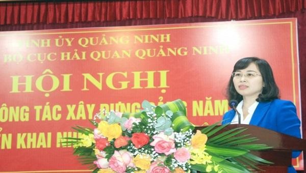 Phó Bí thư tỉnh Quảng Ninh Trịnh Thị Minh Thanh phát biểu chỉ đạo tại hội nghị. 