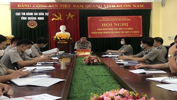 Cục thi hành án dân sự tỉnh Quảng Ninh họp triển khai công tác Qúy IV/ 2022.