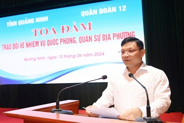 Phó Chủ tịch UBND tỉnh Quảng Ninh Nghiêm Xuân Cường, phát biểu tại buổi tọa đàm.