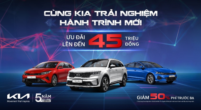 Ưu đãi 50% phí trước bạ, cơ hội sở hữu xe với mức giá hấp dẫn 