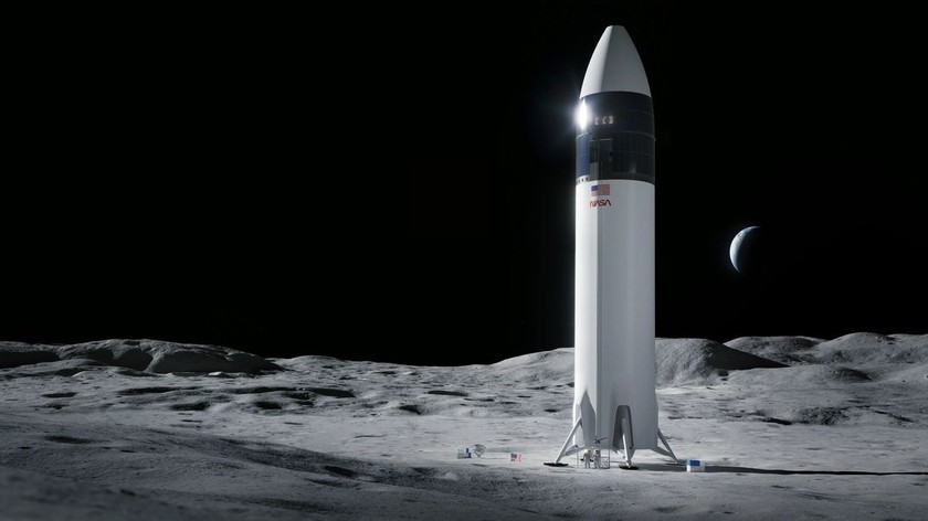 Tàu Starship của SpaceX sẽ đưa các phi hành gia Mỹ tới Mặt Trăng. (Ảnh: NASA)