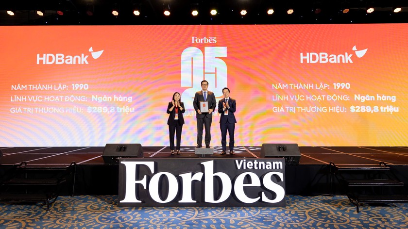 HDBank lần thứ 6 liên tiếp vào Top 25 thương hiệu niêm yết dẫn đầu theo đánh giá của Forbes