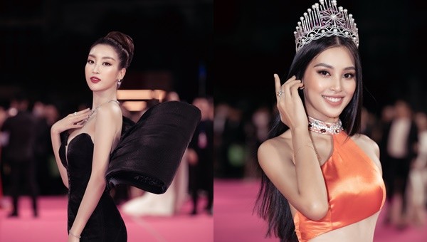 Tiểu Vy, Đỗ Mỹ Linh 'đọ' trang sức bạc tỷ trên thảm đỏ Chung kết Hoa hậu Việt Nam 2020