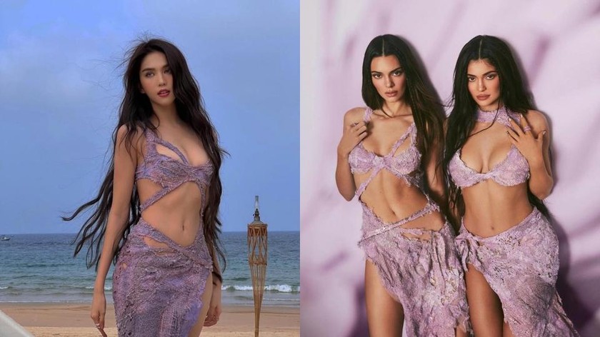 Ngọc Trinh mặc váy nhái Kendall Jenner.