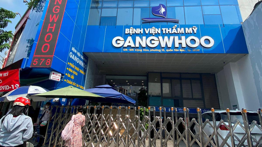 Bệnh viện thẩm mỹ Gangwhoo tạm ngưng hoạt động sau sự cố. Ảnh: Internet.