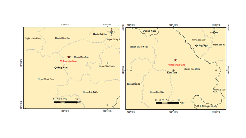 Hai trận động đất xảy ra trong ngày 4/12.