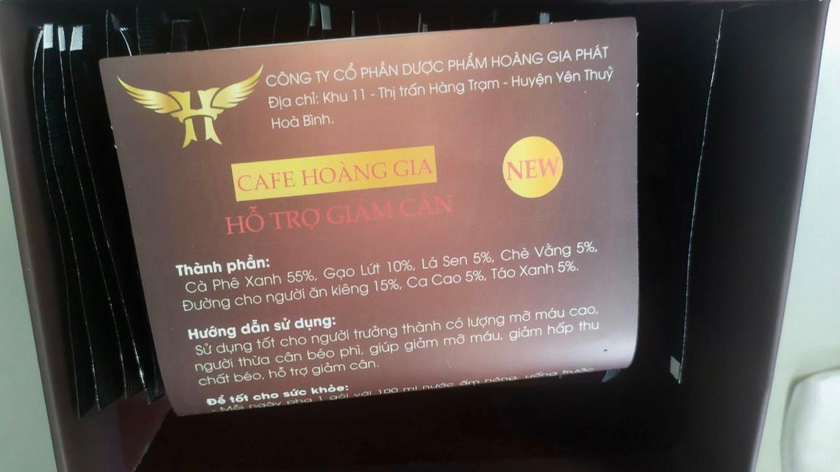 Mẫu cafe giảm cân Hoàng Gia được cơ quan chức năng lấy cho thấy có dương tính với chất cấm Sibutramin và Phenolphtalein. Ảnh: Cục An toàn thực phẩm