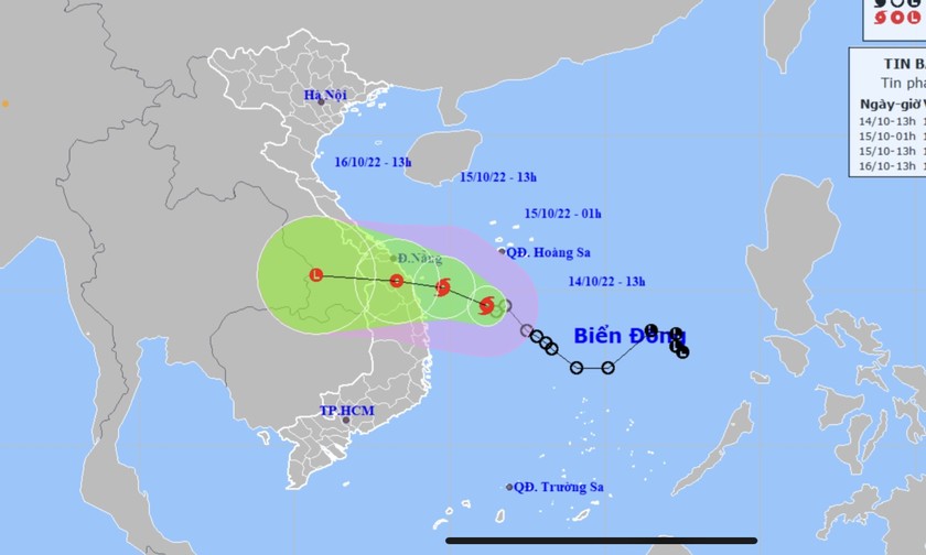 Bão số 5 đã suy yếu thành áp thấp nhiệt đới.