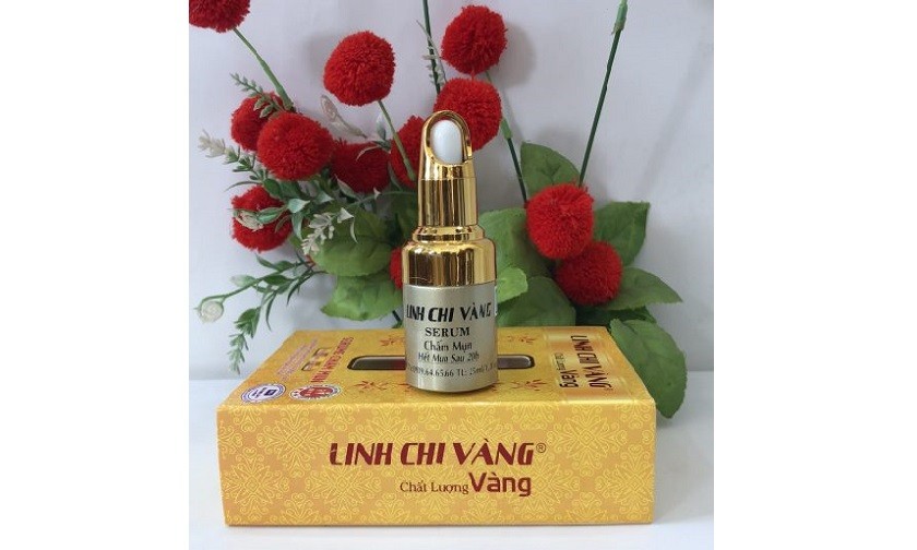 Serum chấm mụn Linh Chi Vàng. Ảnh: Website Mỹ phẩm Linh Chi Vàng