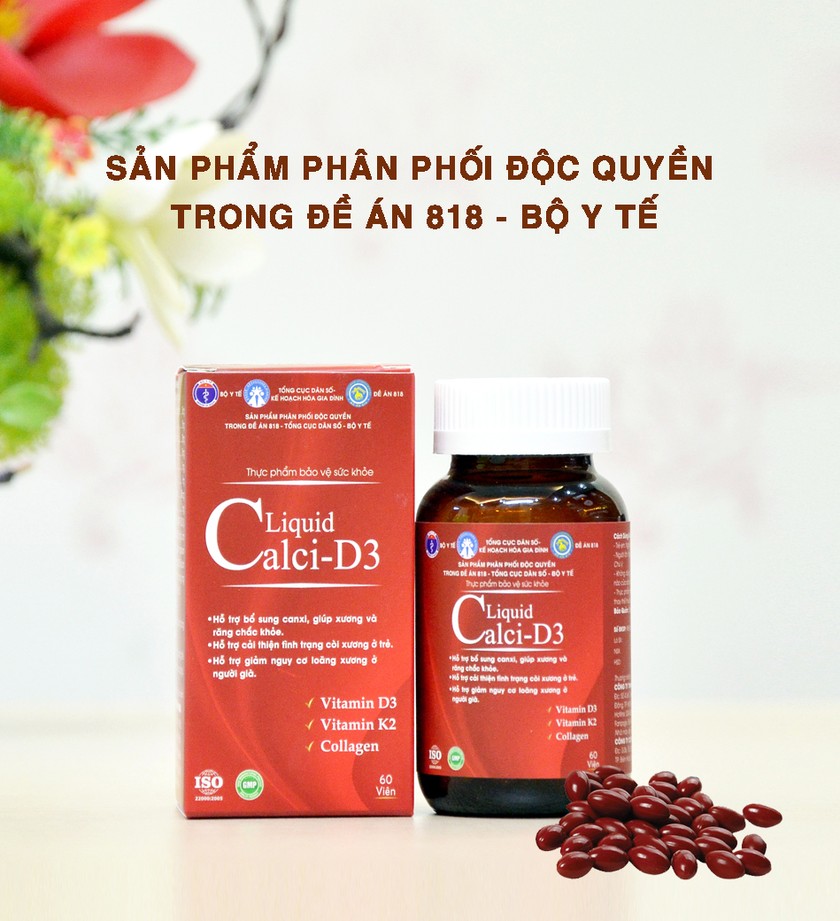 Liquid Calci-D3 giúp cơ thể dễ dàng hấp thu, không gây nóng, không gây táo bón, phù hợp với mọi lứa tuổi và mọi đối tượng.