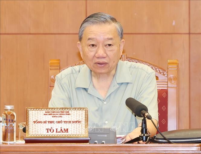 Tổng Bí thư, Chủ tịch nước Tô Lâm chủ trì phiên họp Tiểu ban Nhân sự Đại hội XIV của Đảng. Ảnh: Trí Dũng/TTXVN