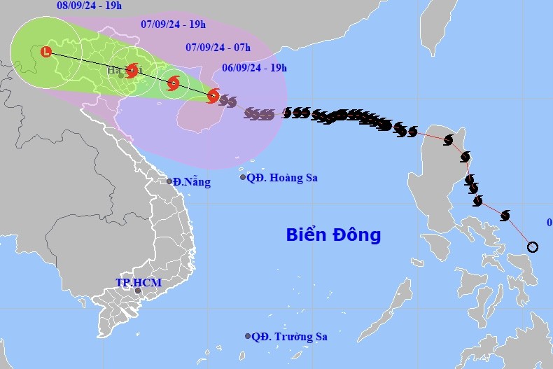 Khoảng 22h đêm nay, siêu bão Yagi sẽ đi vào Vịnh Bắc Bộ.