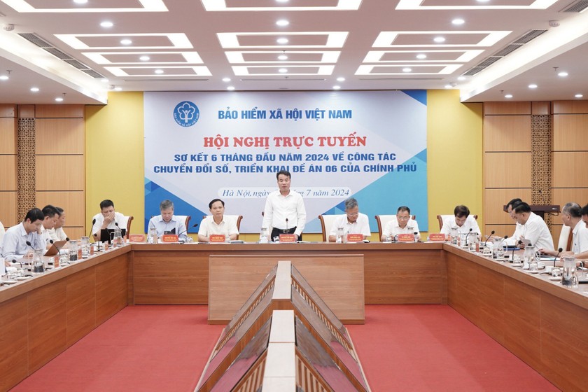 Hội nghị trực tuyến sơ kết 6 tháng đầu năm 2024 về công tác chuyển đổi số, triển khai Đề án 06 của Chính phủ.