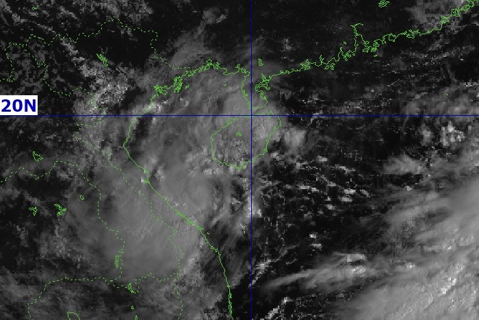 Bão số 4 cách Đà Nẵng 158km (lúc 8h ngày 19/9). Ảnh: Trung tâm dự báo KTTV Quốc gia