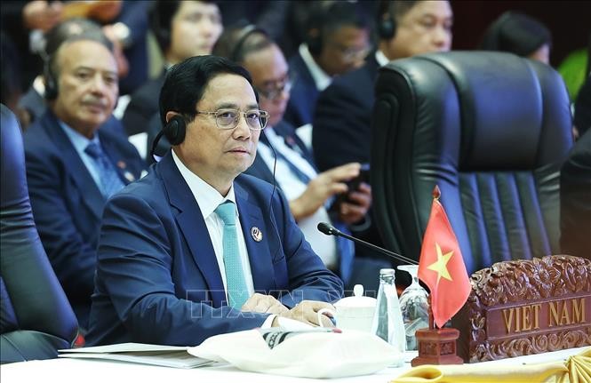 Thủ tướng Phạm Minh Chính phát biểu tại Hội nghị cấp cao ASEAN - Hàn Quốc lần thứ 25. Ảnh: Dương Giang/TTXVN