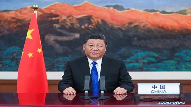 Chủ tịch Trung Quốc Tập Cận Bình phát biểu tại lễ khai mạc Hội nghị Y tế Thế giới lần thứ 73 từ Bắc Kinh (Trung Quốc) ngày 18/5/2020. Ảnh: Tân Hoa xã