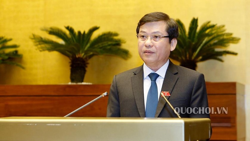 Viện trưởng VKSNDTC Lê Minh Trí trình bày Báo cáo công tác năm 2020 của Viện trưởng VKSNDTC. Ảnh: quochoi.vn