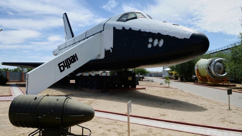 Tàu vũ trụ Buran tại Bảo tàng Lịch sử Vũ trụ Baikonur nằm trong Cung Văn hóa của thành phố Baikonur, Kazakhstan. Ảnh: Sputnik