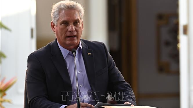 Chủ tịch Cuba Miguel Diaz-Canel. Ảnh: AFP/TTXVN