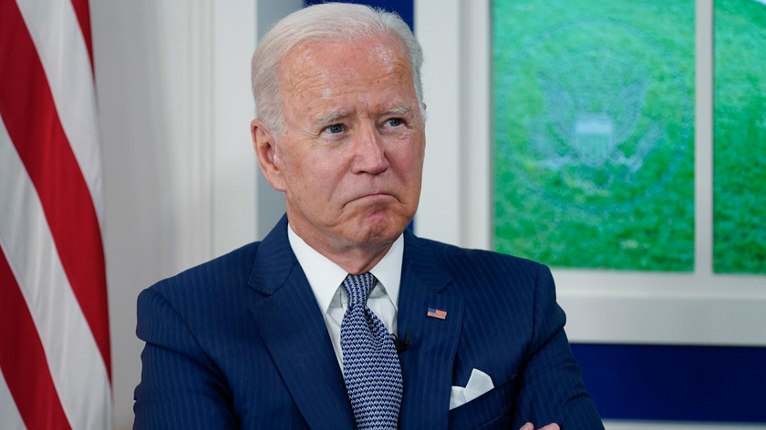 Tổng thống Joe Biden tại Hội nghị thượng đỉnh COVID-19 trực tuyến trong Khóa họp thứ 76 của Đại hội đồng Liên hợp quốc, tại Thính phòng Tòa án phía Nam trong khuôn viên Nhà Trắng ở Washington. Ảnh: AP (chụp ngày 22/9/2021)