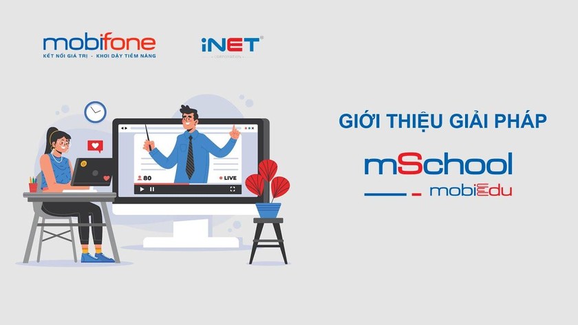 Các trường có thể đặng ký dùng thử miễn phí mobiEdu mSchool để triển khai các hoạt động dạy và học trực tuyến. 