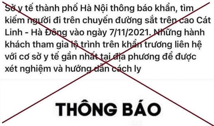 CDC Hà Nội phủ nhận ra thông báo khẩn tìm người đi trên tàu Cát Linh - Hà Đông