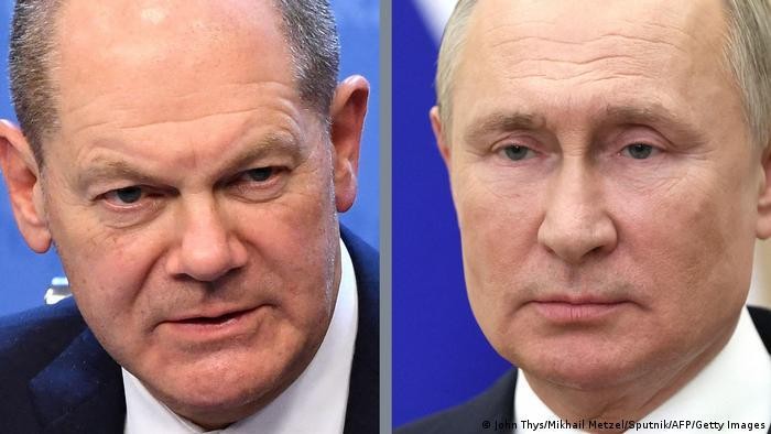 Thủ tướng Đức Olaf Scholz và Tổng thống Nga Vladimir Putin