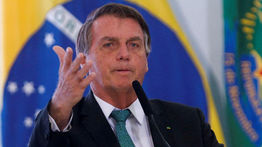 Tổng thống Brazil Jair Bolsonaro tại hội nghị nhân Ngày Quốc tế phòng chống tham nhũng 9/12/2021 tại Planalto Palace ở Brasilia, Brazil. Ảnh: Reuters