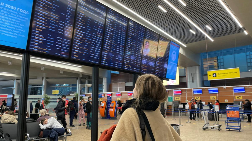 Sân bay Sheremetyevo ở Moscow, Nga, ngày 28/2/2022. Ảnh: China Daily