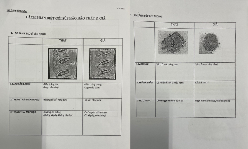 Một số hình ảnh nhận biết hàng giả do Công ty ACECOOK cung cấp.