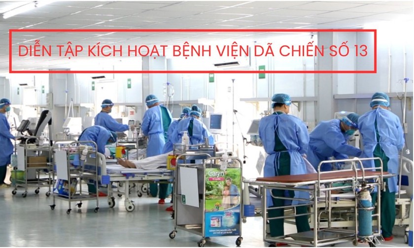 Diễn tập kích hoạt bệnh viện dã chiến số 13 vào tháng 1/2023 (Anhr: HCDC)