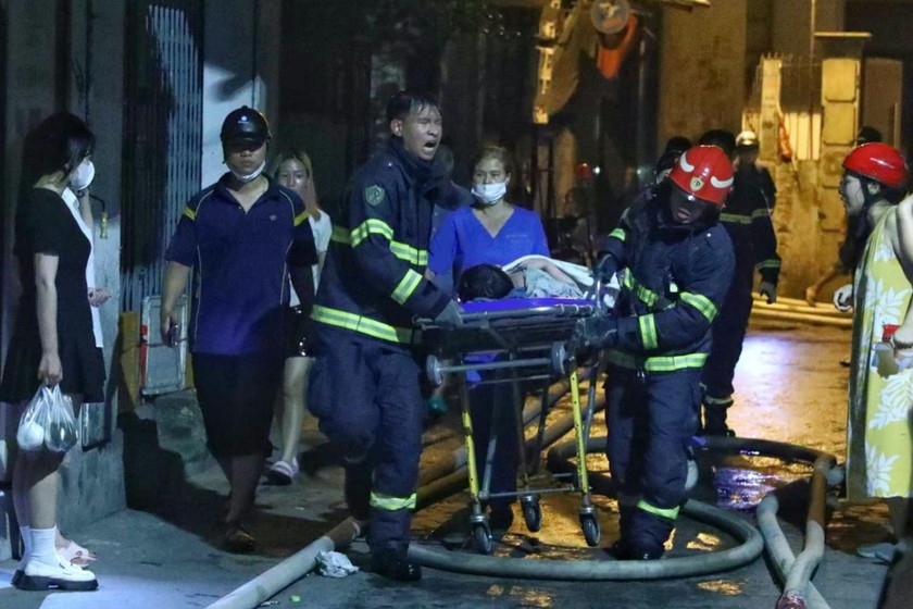 Vụ hỏa hoạn kinh hoàn xảy ra tại Khương Ha, Thanh Xuân đã khiến 56 người tử vong. Ảnh: Vietnamnet