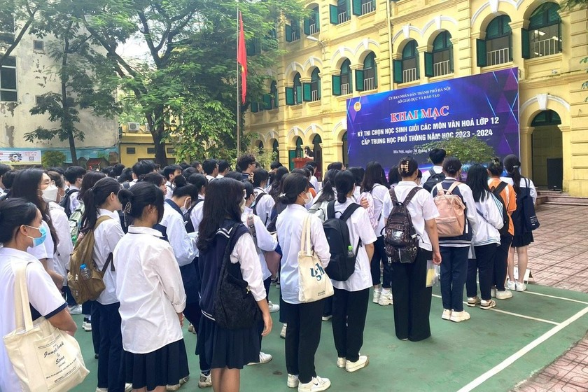 Học sinh Hà Nội trong kỳ thi chọn học sinh giỏi lớp 12 năm 2024.
