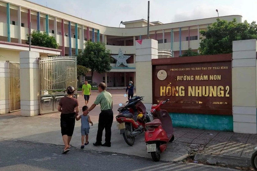 Trường mầm non Hồng Nhung 2 nơi xảy ra sự việc (Ảnh: Bách Thuận)