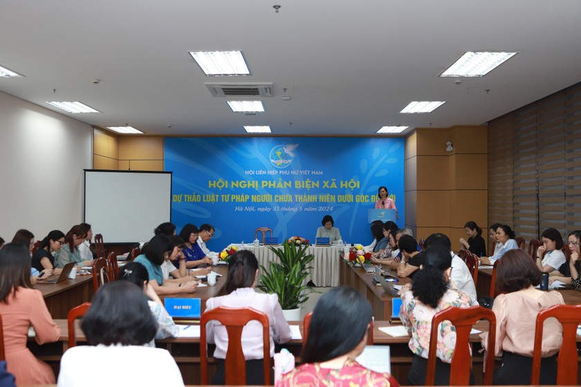 Hội LHPN Việt Nam đã tổ chức hội nghị phản biện xã hội dưới góc độ giới với dự thảo Luật Tư pháp người chưa thành niên. (Nguồn: PV)