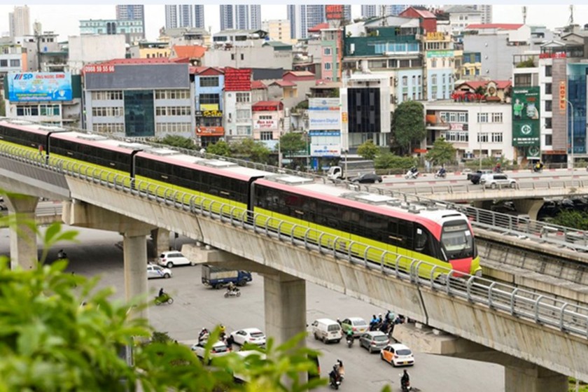 Đoạn trên cao metro Nhổn - ga Hà Nội. (Ảnh: VGP)