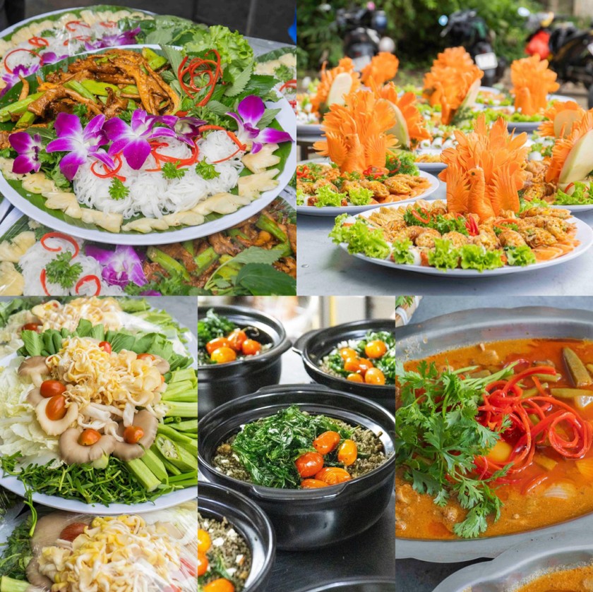 Tất cả các món ăn đều được bài trí rất ngon mắt.