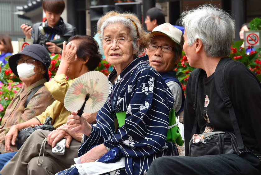 Nhật Bản là quốc gia có tỷ lệ dân số già cao nhất thế giới. (Ảnh: AFP) 