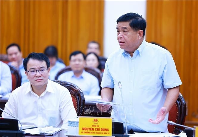 Bộ trưởng Bộ Kế hoạch và Đầu tư Nguyễn Chí Dũng phát biểu. Ảnh: Dương Giang/TTXVN