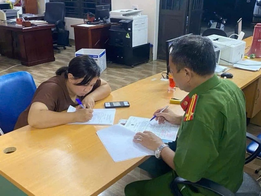 Đoàn Như Quỳnh Tại cơ quan công an.