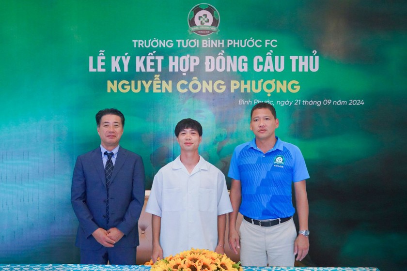 Công Phượng trong màu áo CLB Bình Phước. (Nguồn: CLB Bình Phước)