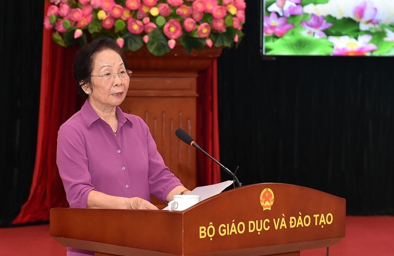 Chủ tịch Hội Khuyến học Việt Nam Nguyễn Thị Doan phát biểu tại Hội thảo - Ảnh: VGP/Đức Tuân