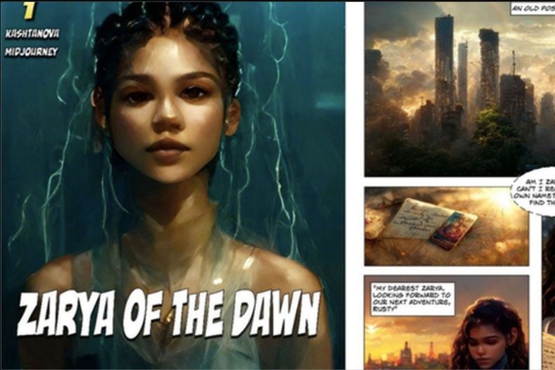  Với tác phẩm “Zarya of the Dawn” của Kristina Kashtanova, Mỹ chỉ bảo hộ tác quyền phần nội dung do con người tạo ra. (Ảnh: The Verge)