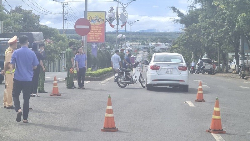 Hiện trường vụ tai nạn giao thông.