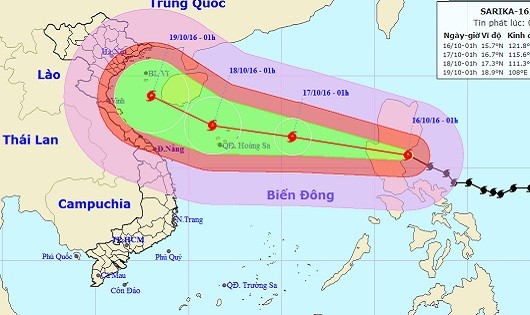 Đường đi và vị trí cơn bão