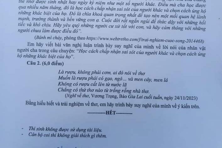 Có phù hợp không việc đưa ‘rượu’ vào đề Văn thi lớp 10 chuyên ở Hà Tĩnh?