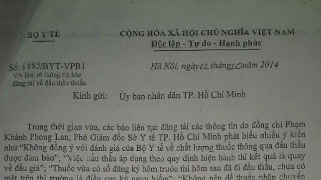 Bộ Y tế lên tiếng vụ "yêu cầu Đại biểu quốc hội giải trình"