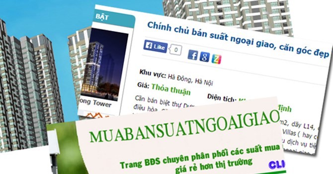 Suất ngoại giao được rao bán nhiều trên các trang mạng