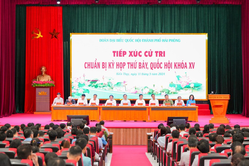 Đoàn đại biểu Quốc hội TP Hải Phòng tiếp xúc cử tri huyện Kiến Thụy (Hải Phòng) trước Kỳ họp thứ 7, Quốc hội khóa XV.